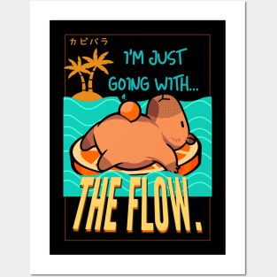 capybara, i'm just going with the flow, capybara lover Posters and Art